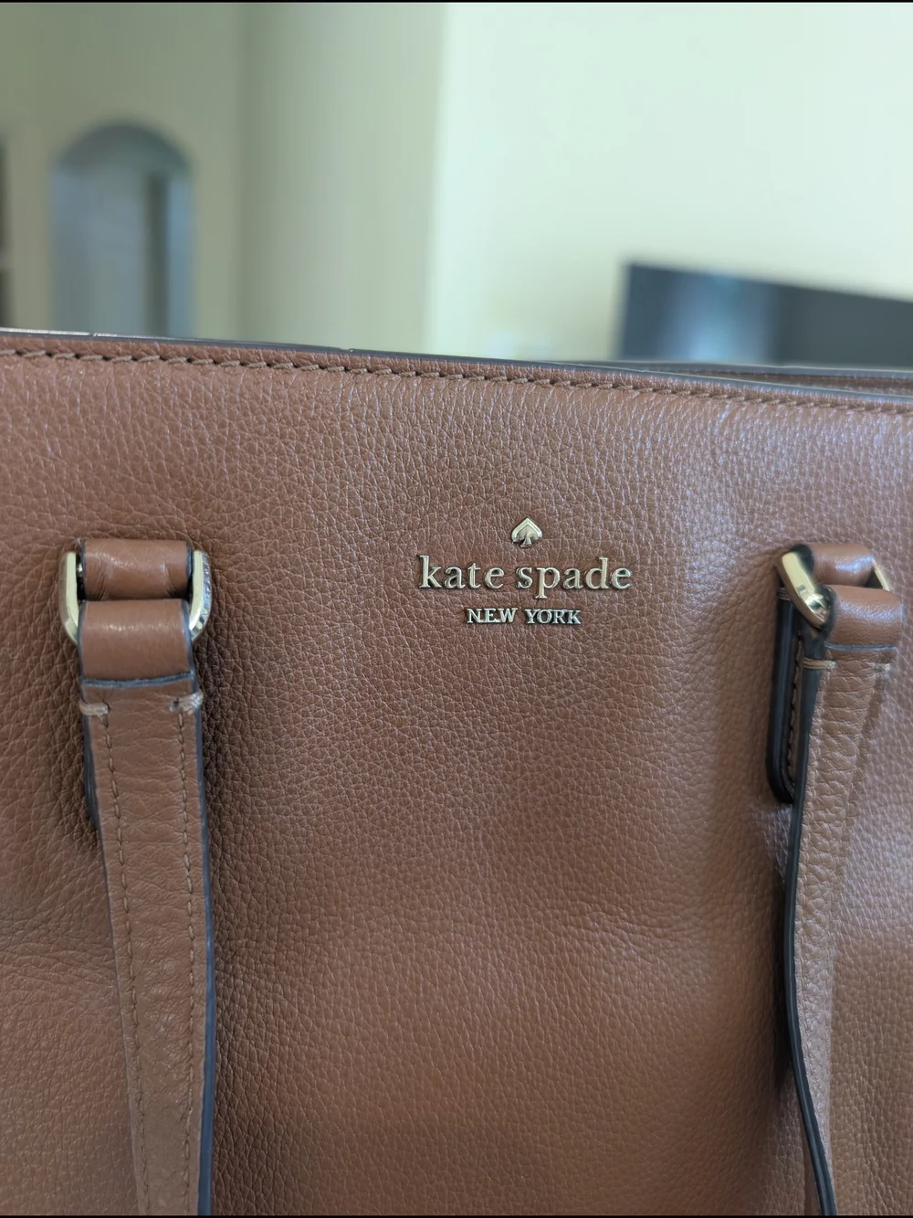 Kate Spade Jackson Medium Brown Leather Tote Bag - Structured Satchel